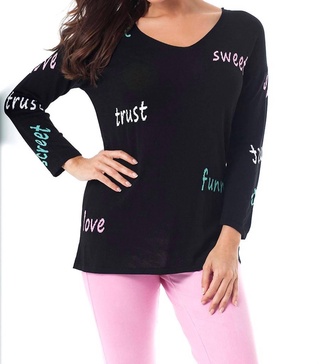 all about you tunic in black multi