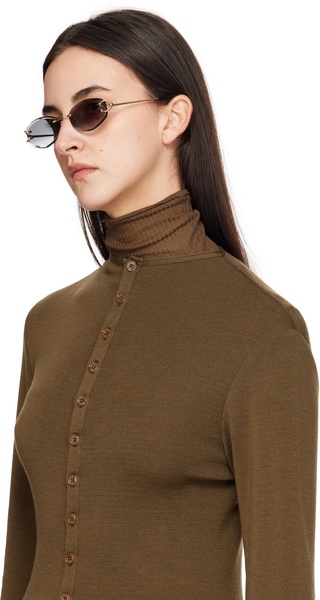 Gold Signature C Geometrical Metal Sunglasses