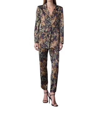 single breasted jacket in black tree print