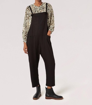 linen jumpsuit in black