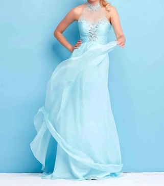 flowy dress in aqua