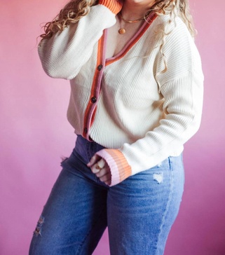 clear skies sweater in cream multi