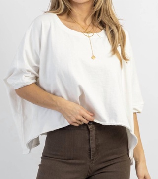 new horizon raw cut tee in white