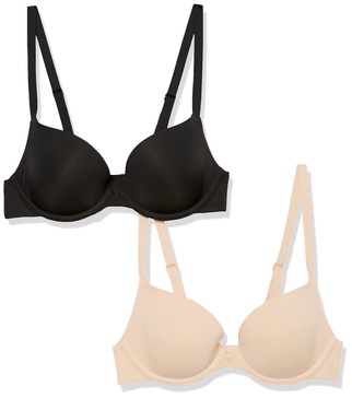 Amazon Essentials Deep Plunge Bras for Women, Lightly Lined, Pack of 2