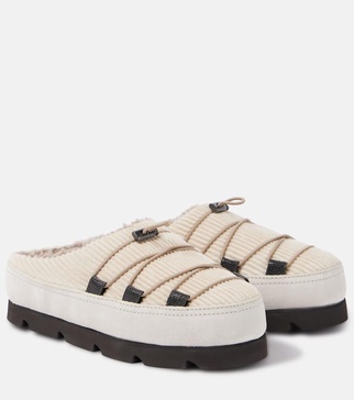 Chunky shearling-lined slippers
