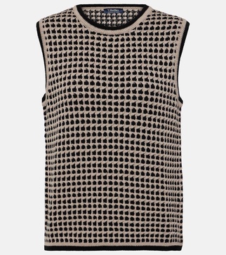 Fleres patterned cotton sweater vest