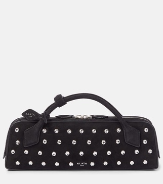 Le Teckel studded suede tote bag