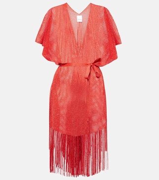Fringed Lurex® beach cover-up