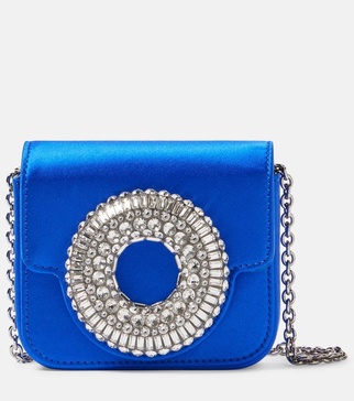 Mini embellished satin shoulder bag