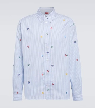 Pixel striped cotton shirt