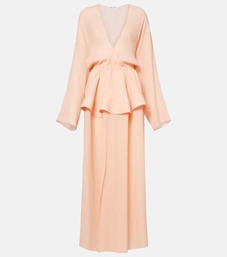 Peplum georgette maxi dress