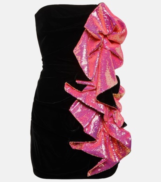 Strapless embellished minidress