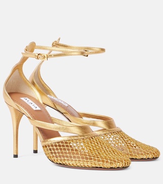 Infradito Fishnet 90 leather pumps