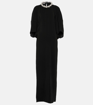 Crystal-braided maxi dress