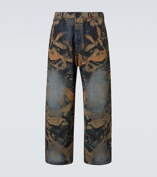 2023 printed wide-leg jeans