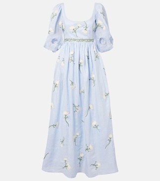 Viviane floral linen maxi dress