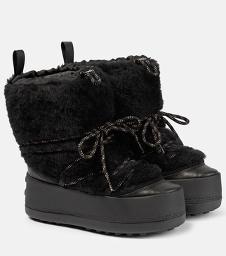 Shearling-trimmed snow boots
