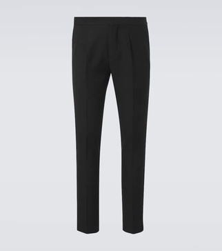 Silk, wool, and mohair straight pants