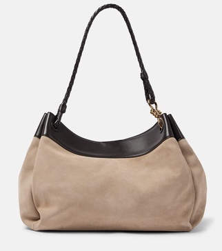 Parachute Knot Maxi suede tote bag