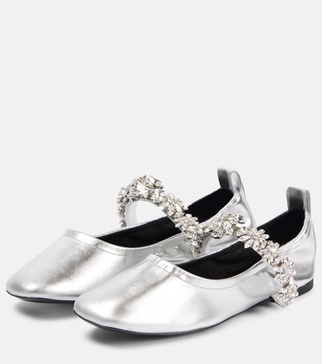 Elsa metallic faux leather ballet flats