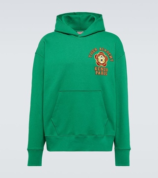 Printed cotton hoodie
