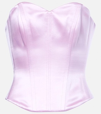 Cotton and silk satin corset