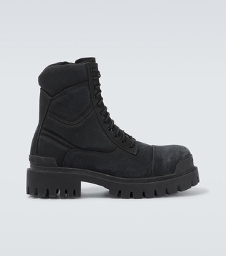 Combat Strike canvas lace-up boots