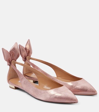 Bow Tie metallic ballet flats