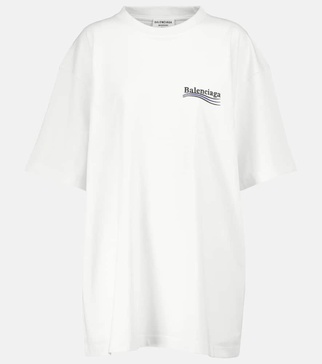 OVERSIZE POLITICAL LOGO JERSEY T-SHIRT
