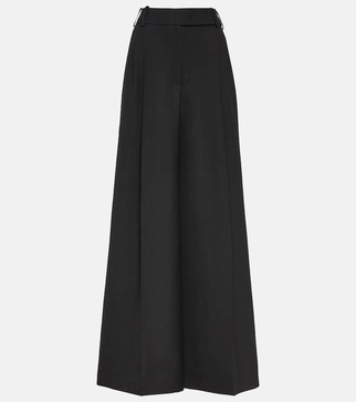 High-rise wool wide-leg pants