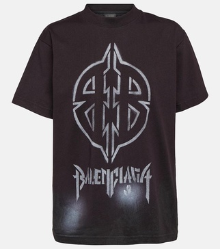 Metal Bb Stencil T-shirt Oversized in Black/white