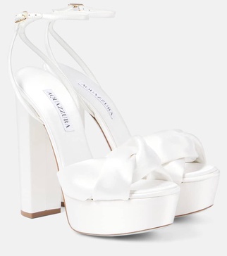 Bridal Olie 140 satin platform sandals