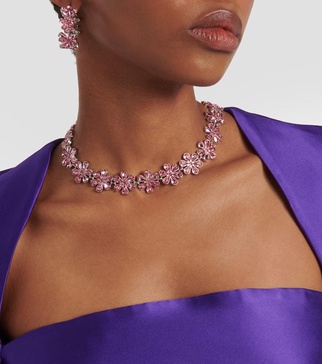 Crystal-embellished hoop earrings