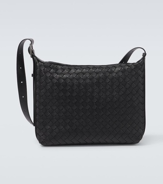 Traveler Small Intreccio leather shoulder bag