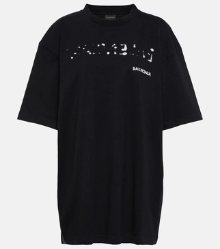 Large fit cotton blend t-shirt