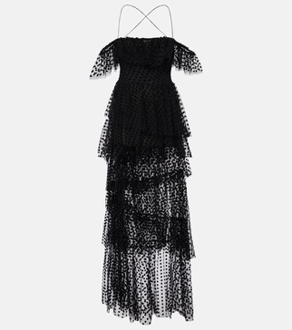 Carmen tiered tulle maxi dress