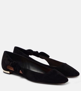Very Bow Tie suede ballet flats