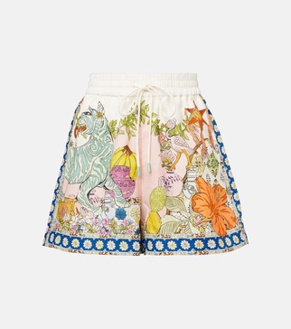 Hazel printed high-rise shorts