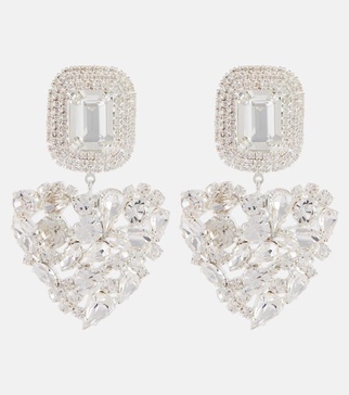 Crystal-embellished drop earrings