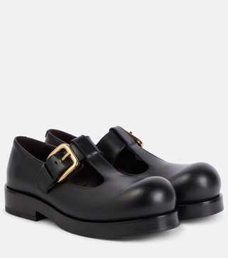 Helium leather Mary Jane flats