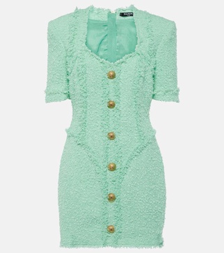 Embellished tweed minidress