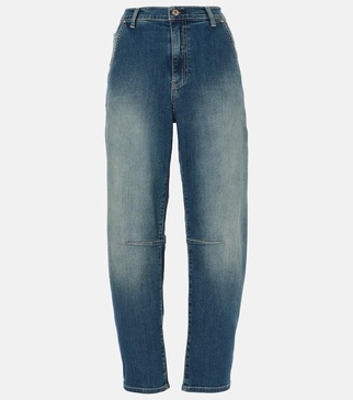 High-rise barrel-leg jeans