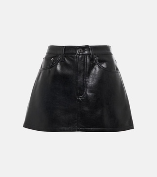 Faux-leather miniskirt