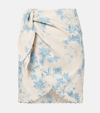 Agustina printed linen beach cover-up