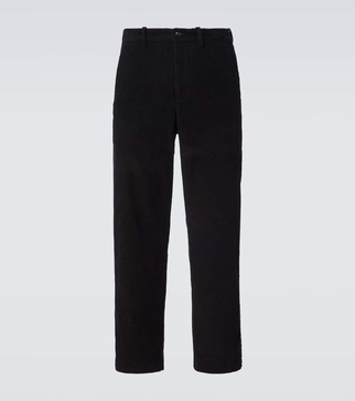 Sequined cotton corduroy straight pants