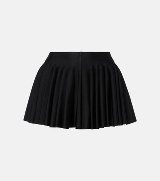 Godet pleated shorts