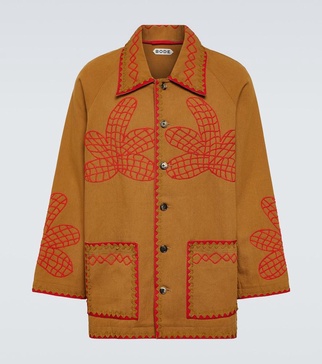 Field Maple embroidered cotton coat