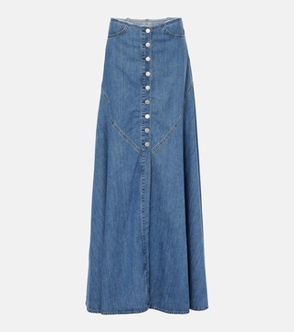 Malaga denim maxi skirt
