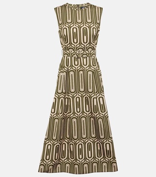 Andreis printed cotton poplin midi dress