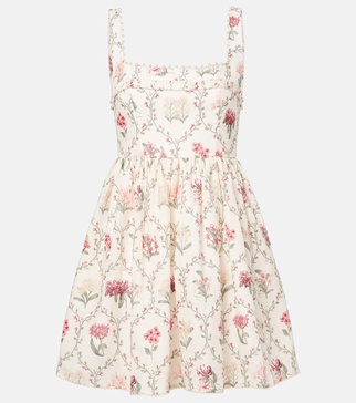 Barbara floral linen minidress